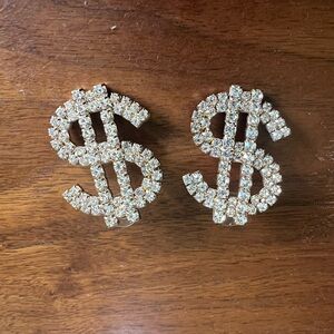 Gold Dollar Sign Earrings